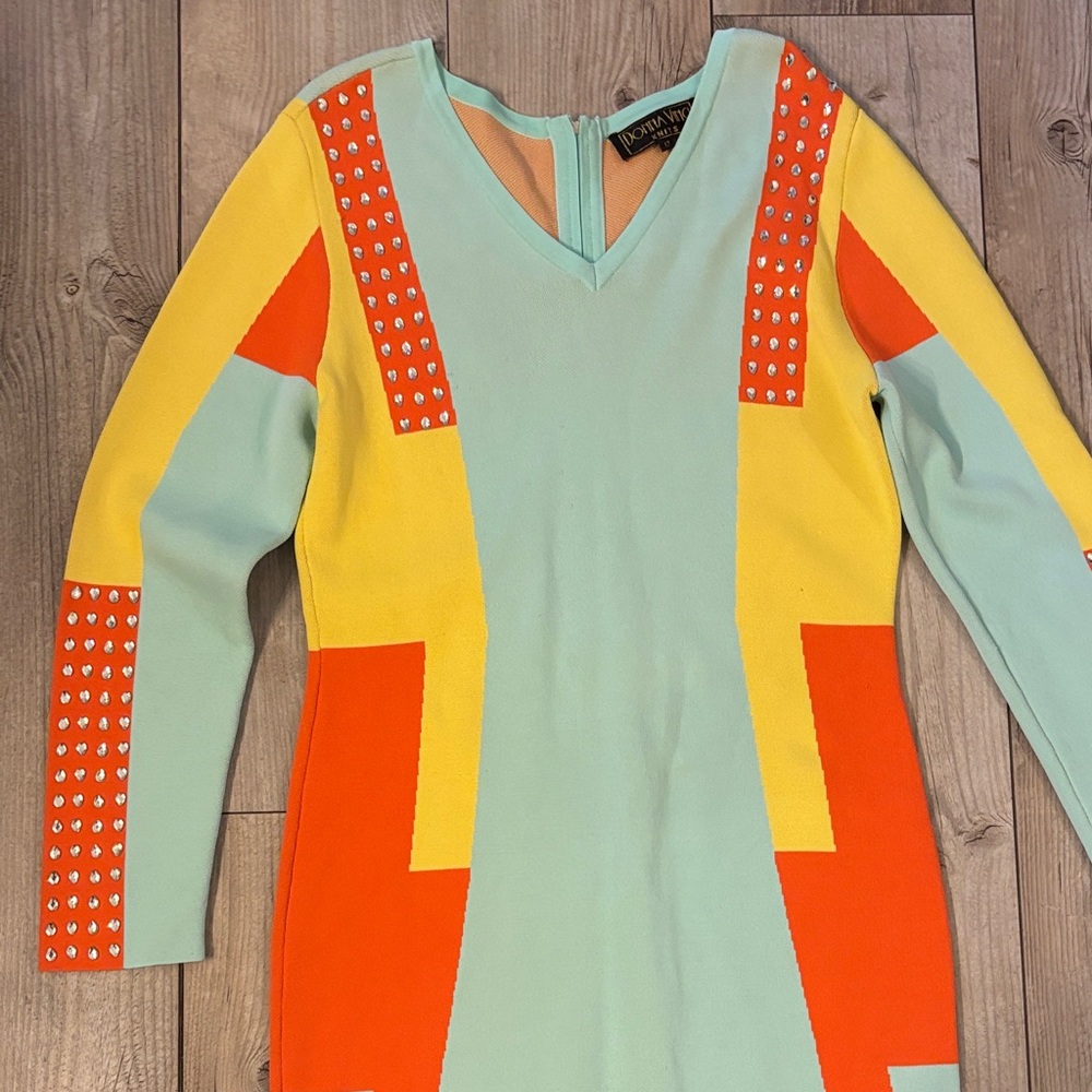 Donna Vinci Knits Size 12 Colorful Womens Geometric Pattern Dress - Picture 2 of 12